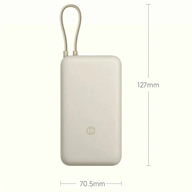 XIAOMI PB2030MI Caricabatterie portatile 20000mAh 33W Power Bank con cavo USB-C integrato - Caffè chiaro