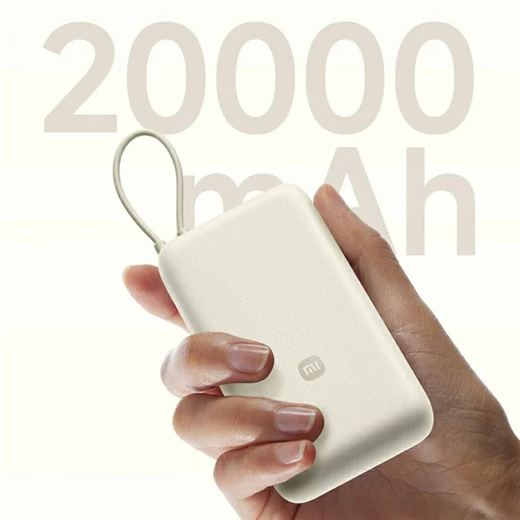 XIAOMI PB2030MI Portable Phone Charger 20000mAh 33W Power Bank with Built-in USB-C Cable - Blue