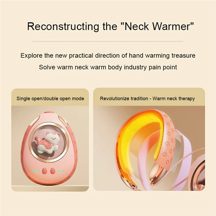 CYKE N1 Cute Cartoon Neck Hanging Winter Hand Warmer 5000mAh Phone Power Bank - Pink