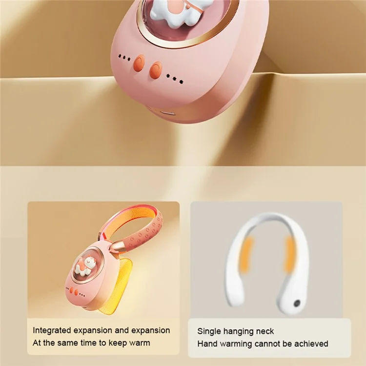 CYKE N1 Cute Cartoon Neck Hanging Winter Hand Warmer 5000mAh Phone Power Bank - Pink