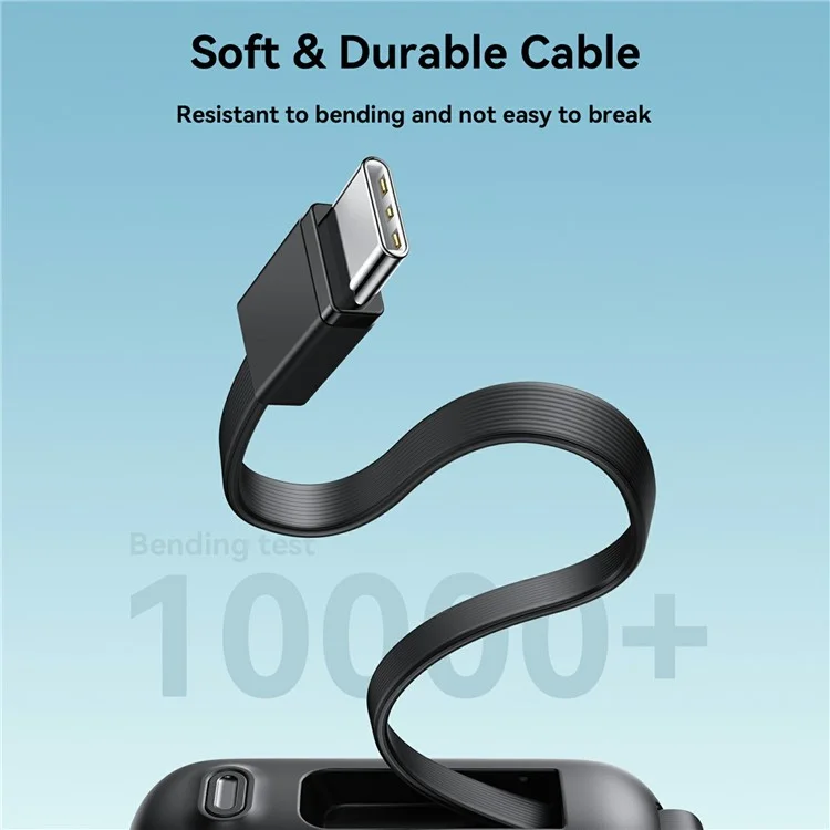 JOYROOM JR-PBF27 Carregador de Bateria Portátil de 10000mAh e 22,5W com Cabos Embutidos - Preto