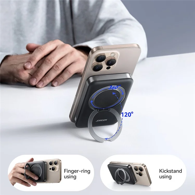 JOYROOM JR-PBM12 22,5 W 10 000 mAh Batterie externe avec chargeur sans fil et support anneau