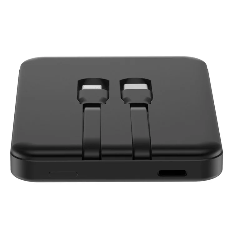 X13 PD 22,5W Schnellladung 10.000 mAh magnetische Powerbank mit Typ-C + iP-Kabeln - Schwarz