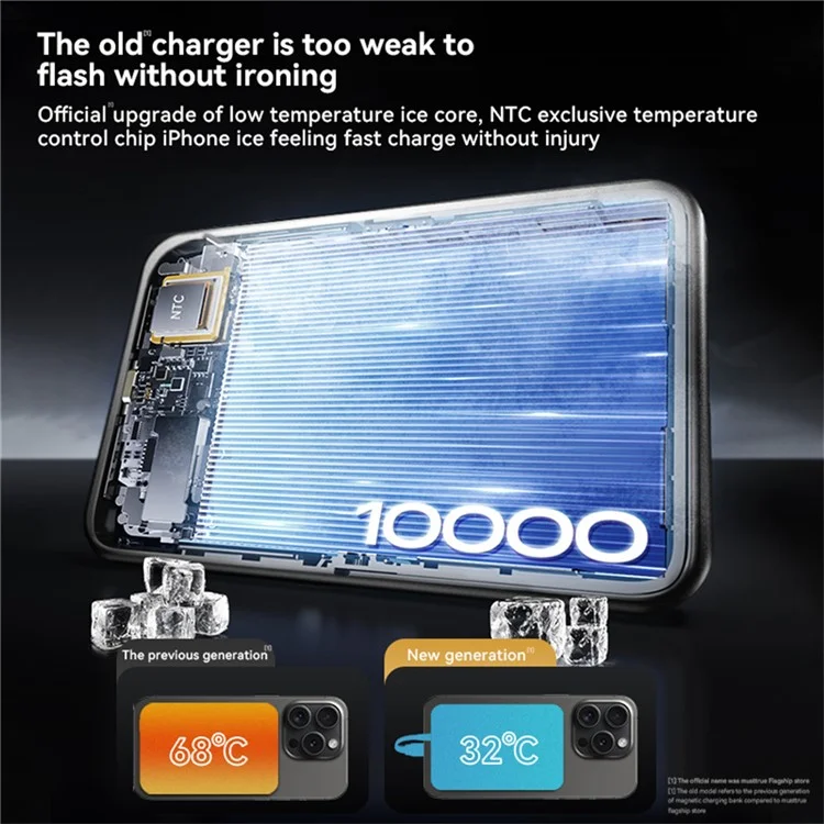 X13 PD 22,5W Schnellladung 10.000 mAh magnetische Powerbank mit Typ-C + iP-Kabeln - Schwarz