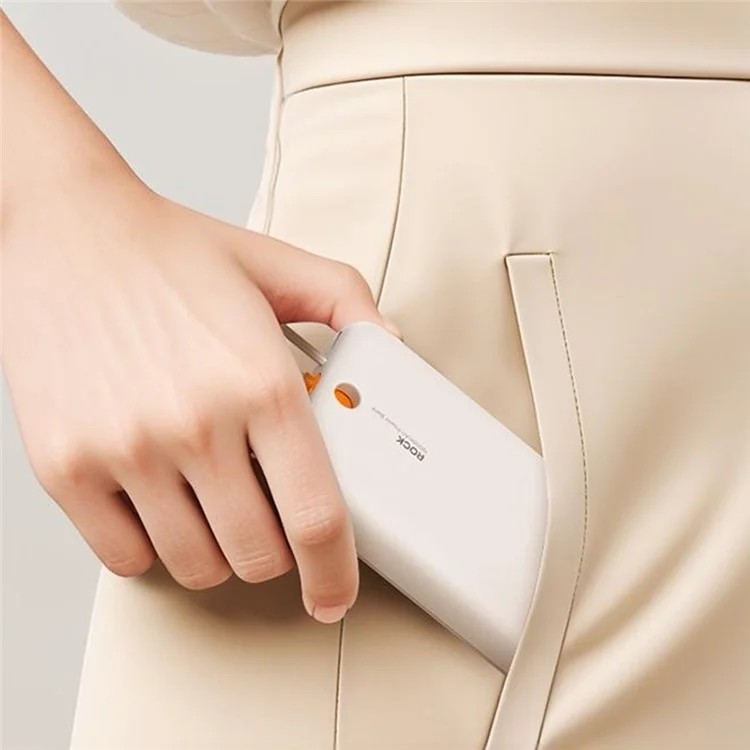 Powerbank magnetico ROCK PD ricarica rapida 10000mAh caricabatterie portatile per telefono con cavo iP - Beige