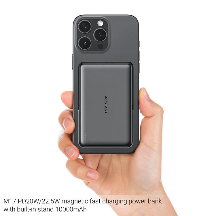 ACEFAST M17-10000 Banco de energía magnético de 10000mAh PD 20W / 22,5W con soporte de carga rápida
