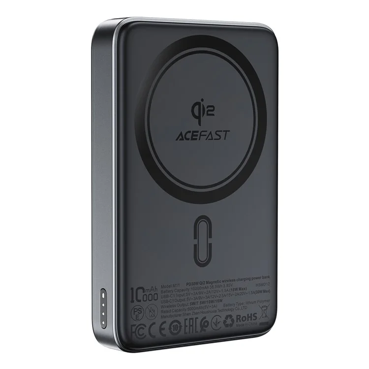 ACEFAST M11-10000 PD 30W Fast Charging Qi2 Power Bank 10000mAh Magnetic Wireless Charger with Stand