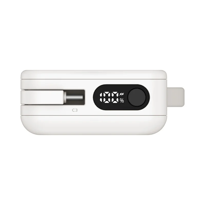 MOMAX 1-Power Vital+ Power Bank 30W 10000mAh Fast Charging External Battery with Dual USB-C Cable - White