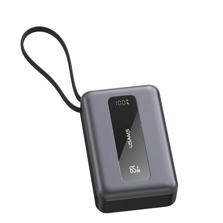 USAMS CD243 65W Power Bank Fast Charging 20000mAh 3 Port LED Display Portable Charger with Type-C Cable