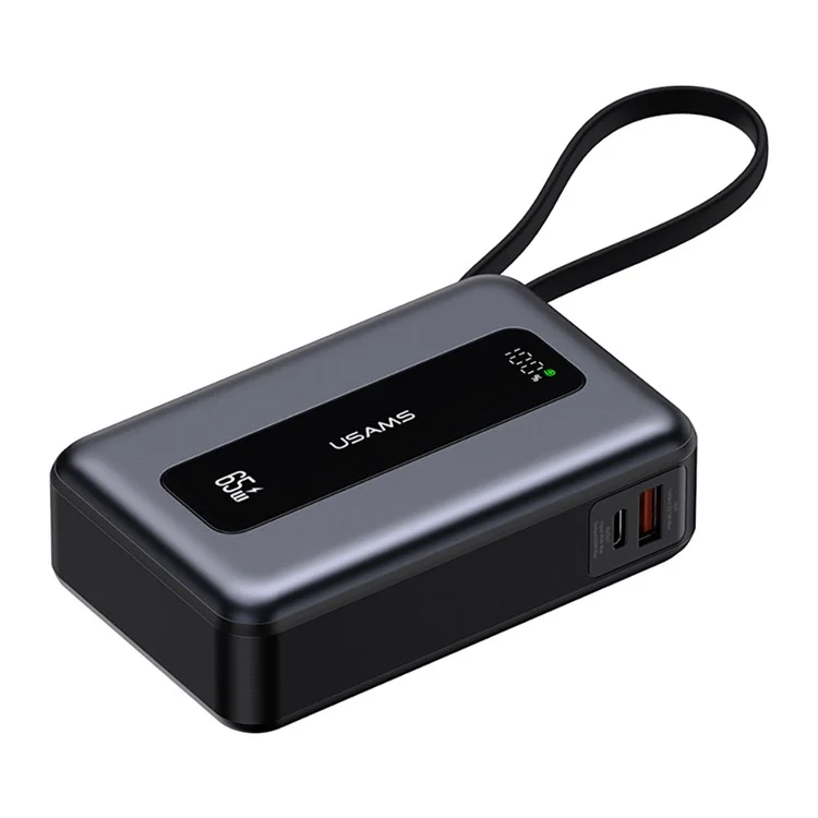 USAMS CD243 65W Power Bank Fast Charging 20000mAh 3 Port LED Display Portable Charger with Type-C Cable