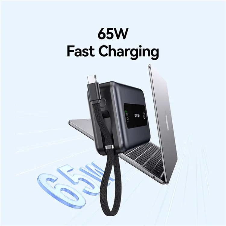 USAMS CD243 65W Power Bank Fast Charging 20000mAh 3 Port LED Display Portable Charger with Type-C Cable
