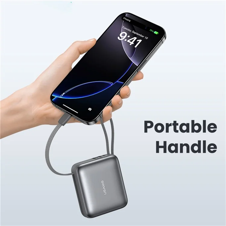 USAMS CD240 PB78 Power Bank 10000mAh Portable Charger with 20W Dual Fast Charging Cable