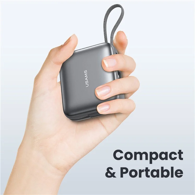 USAMS CD240 PB78 Power Bank 10000mAh Portable Charger with 20W Dual Fast Charging Cable