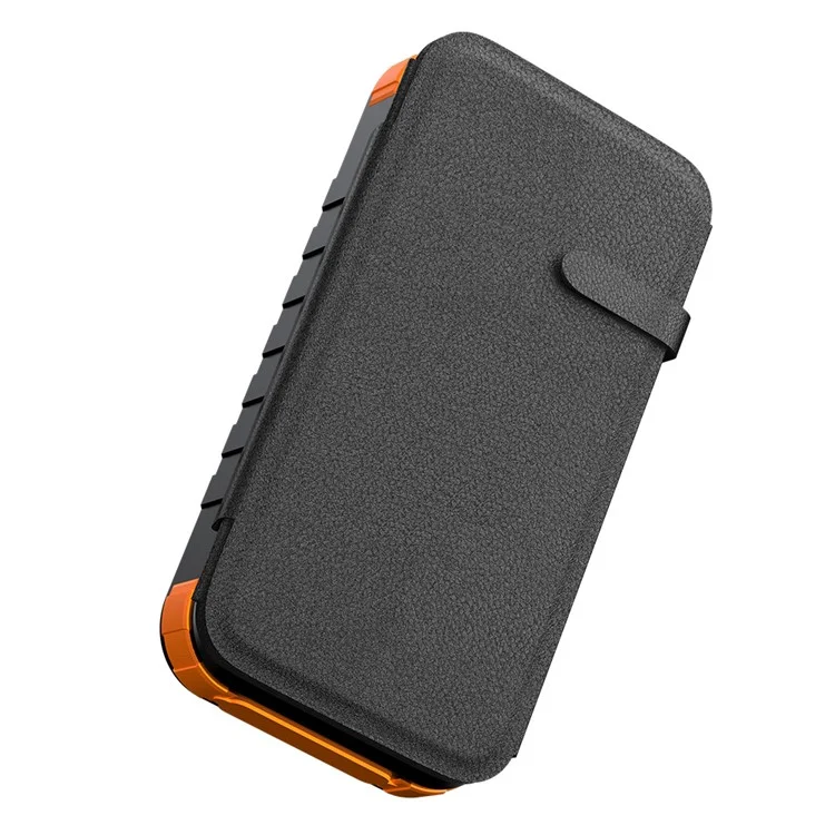 XN-830S Fast Charging Power Bank Digital Display Foldable Solar Charger Outdoor Portable Battery - Black / Orange
