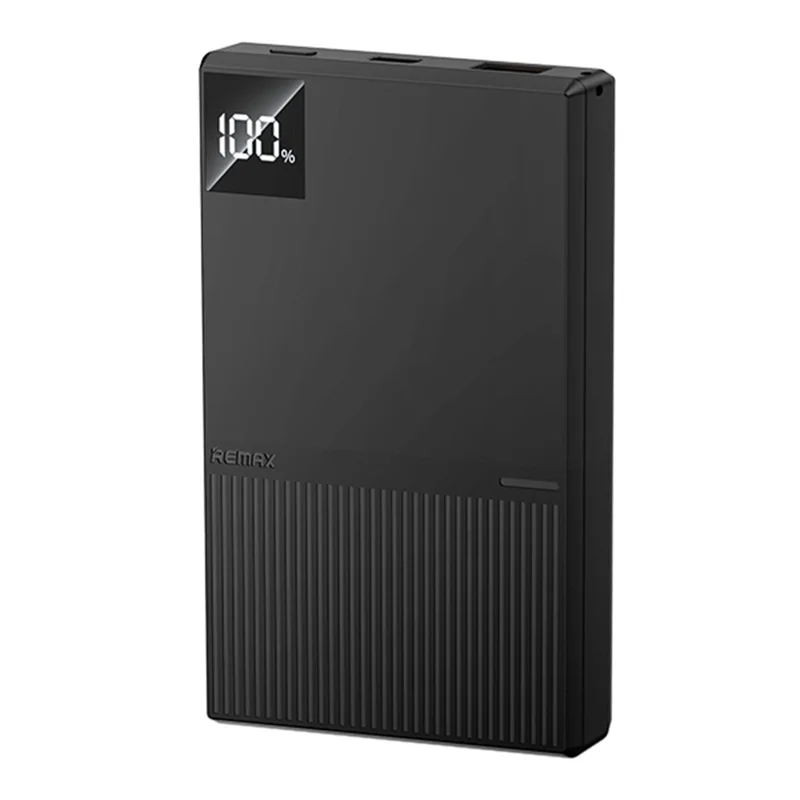 REMAX FP-8 10000mAh Power Bank Ultra Thin 22.5W Fast Charging Portable Charger with LED Digital Display - Black