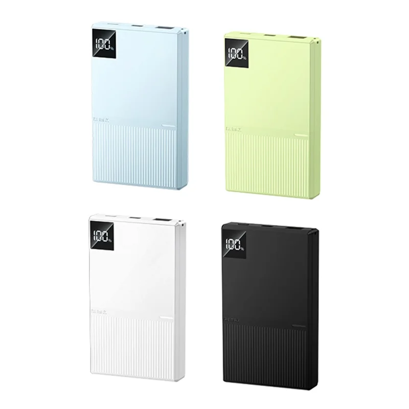 REMAX FP-8 10000mAh Power Bank Ultra Thin 22.5W Fast Charging Portable Charger with LED Digital Display - Black