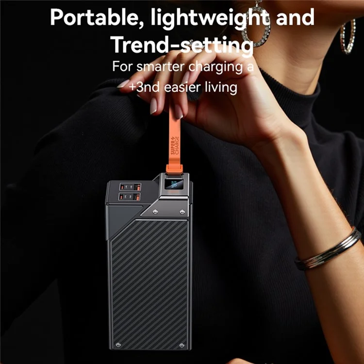 YESIDO YP62 Batteria portatile da 30.000 mAh con 2 porte Type-C e 2 porte USB-A Display digitale Caricabatterie per telefono