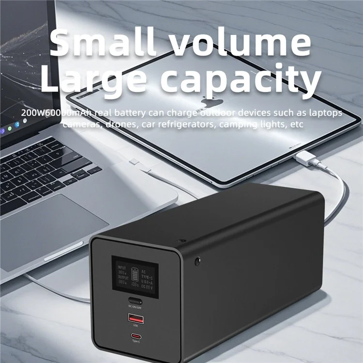 SKA200F 200W Portable Power Station 60000mAh High Capacity 220V Outdoor Power Bank for Laptop Phone Tablet
