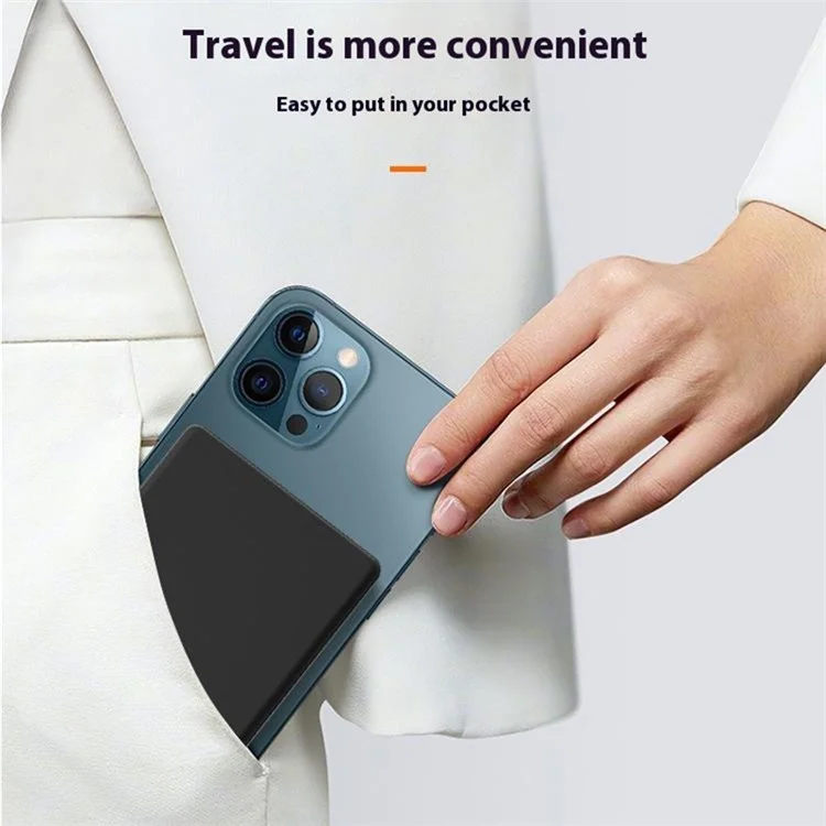 N66 Tragbares Magnetisches Drahtloses Ladegerät 5000mAh Powerbank 3-in-1 Ladegerät - Schwarz