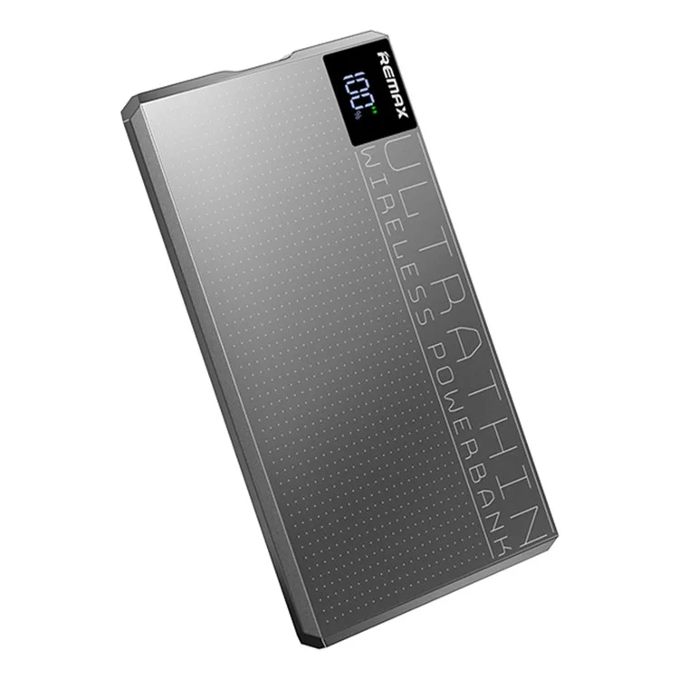 REMAX MP-5 Digitale Anzeige Metall Magnetische 15W Wireless Powerbank PD20W 5000mAh Tragbares Ladegerät - Dunkelgrau