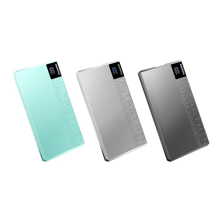 REMAX MP-5 Digitale Anzeige Metall Magnetische 15W Wireless Powerbank PD20W 5000mAh Tragbares Ladegerät - Dunkelgrau