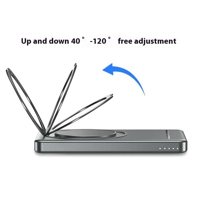 S20 Magnetic Power Bank Compatible with MagSafe 5000mAh 15W Portable Phone Charger with Ring Stand - Titanium Grey