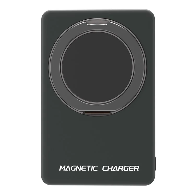 S20 Magnetic Power Bank Compatible with MagSafe 5000mAh 15W Portable Phone Charger with Ring Stand - Titanium Grey