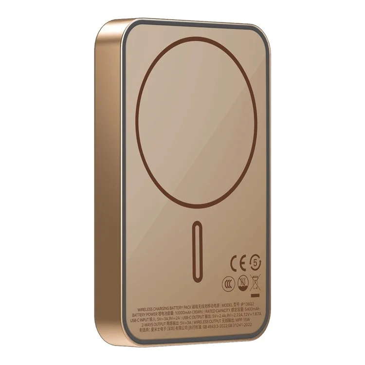MOMAX Q.Mag X1 Qi2 Power Bank Magnético Sem Fio 10000mAh Carregador Portátil para Celular - Dourado