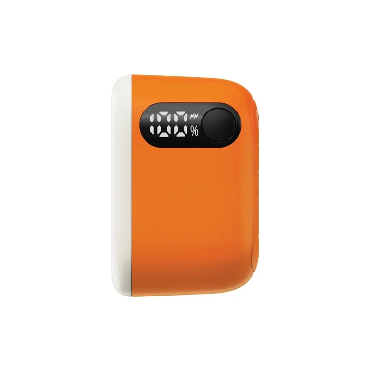 MOMAX 1-Power Mini Pop Art Cargador portátil con cable incorporado para USB C 5000mAh 20W Carga rápida 3 Puertos Power Bank - Naranja