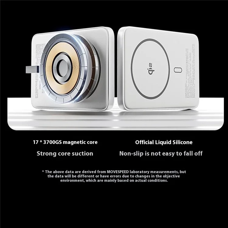 Carregador Portátil MOVE SPEED MSP03 Qi2 Power Bank Magnético 10000mAh 30W Carregamento Rápido - Branco