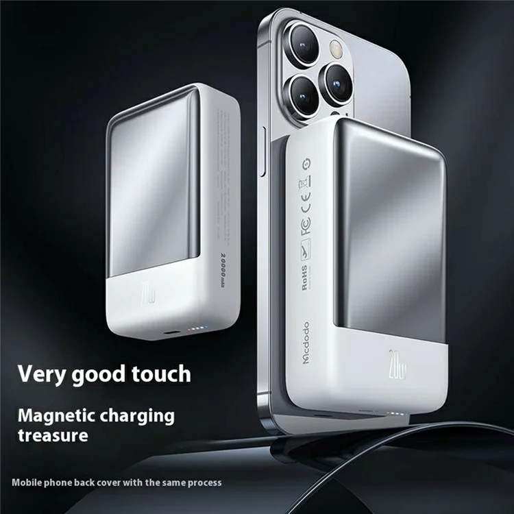 MCDODO MC-502 Magnetic Power Bank 20000mAh 20W Fast Charging Portable Charger Wireless Charging - White