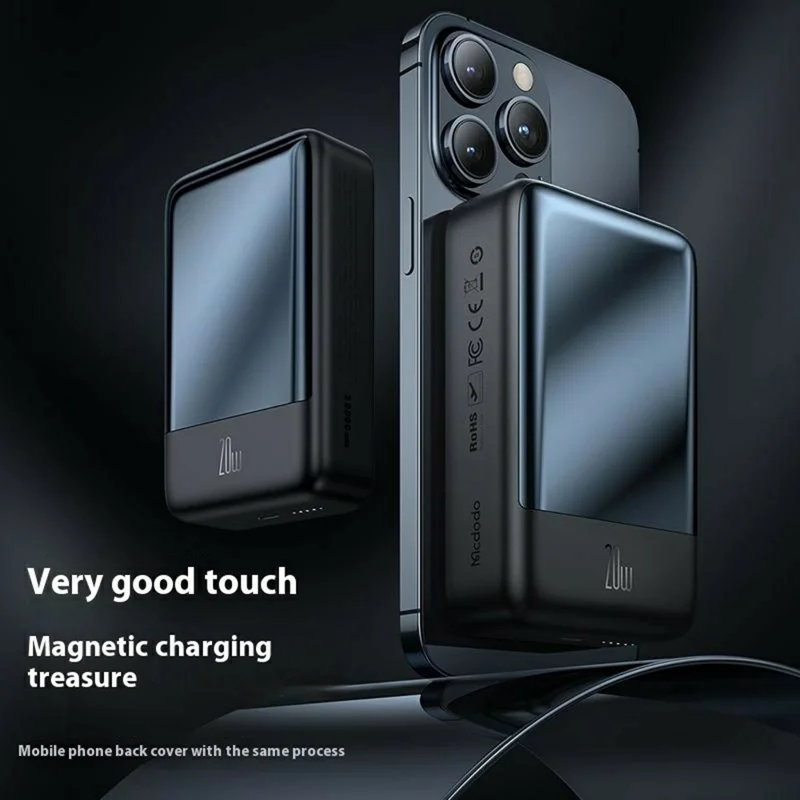 MCDODO MC-502 Magnetisk Powerbank 20000 mAh 20 W Hurtigopladning Bærbar Oplader Trådløs Opladning - Sort