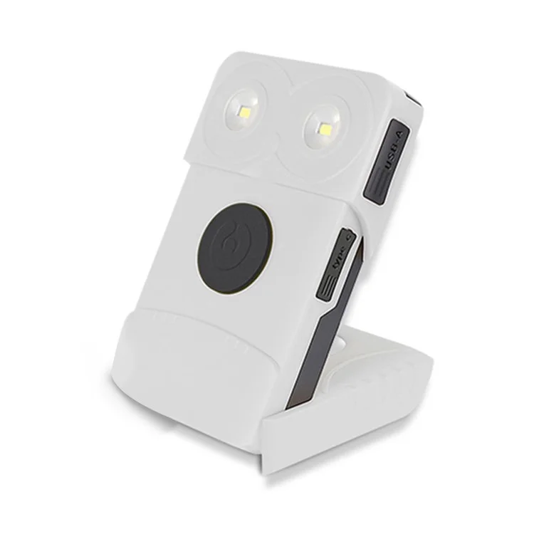 EYONGPV OWL-CSP Solar Power Bank 8000mAh Outdoor Camping Emergency 18W Fast Charging Portable Charger Solar Lamp - White