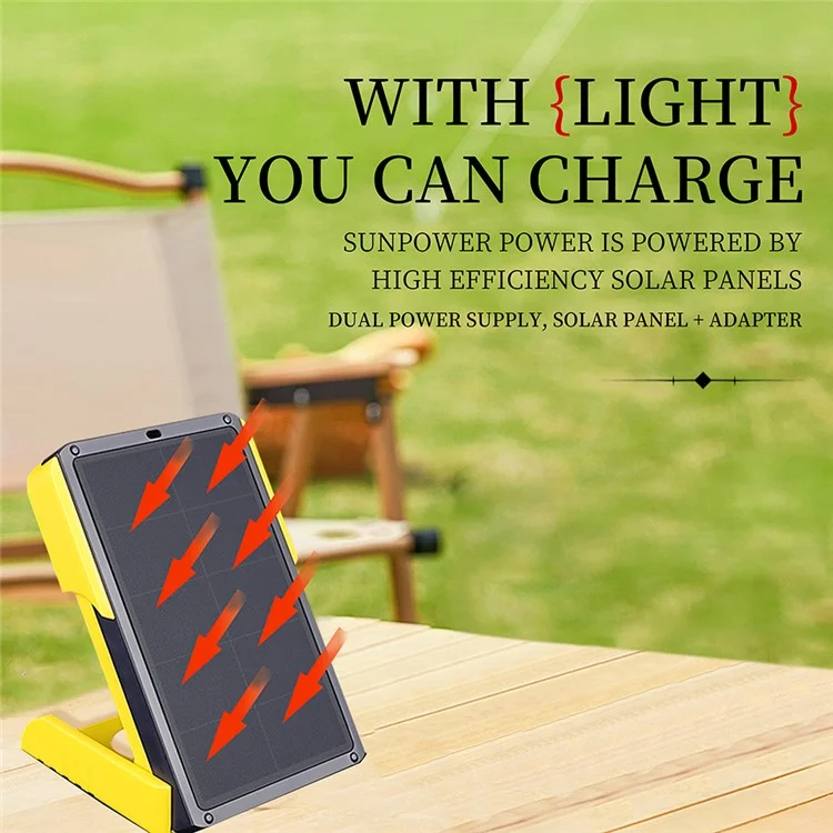 EYONGPV OWL-CSP Solar Power Bank 8000mAh Outdoor Camping Emergency 18W Fast Charging Portable Charger Solar Lamp - White