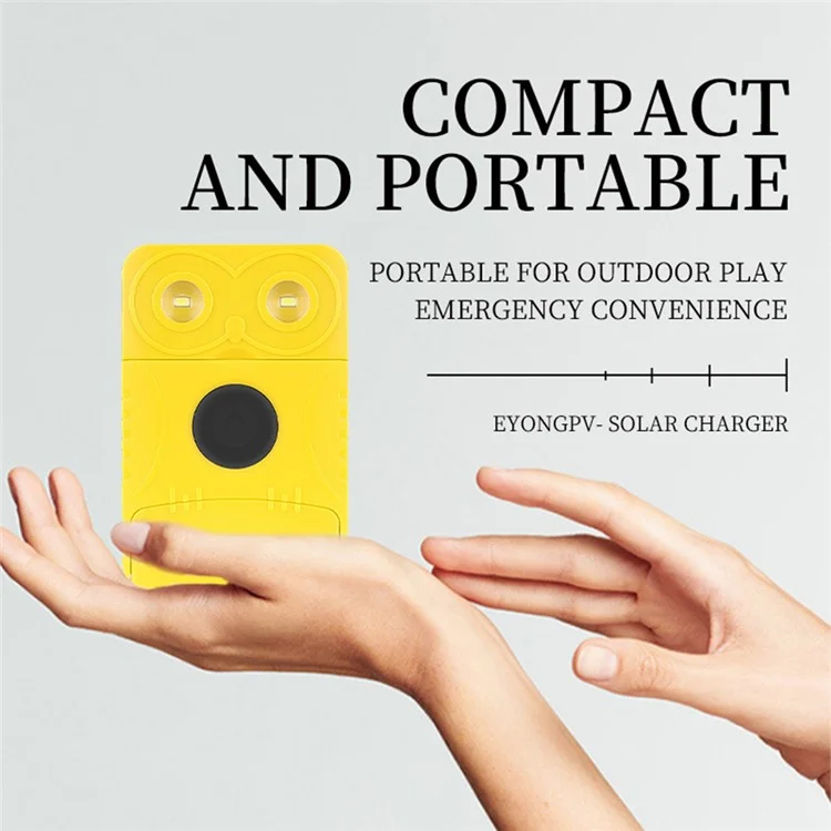 EYONGPV OWL-CSP Solar Power Bank 8000mAh Outdoor Camping Emergency 18W Fast Charging Portable Charger Solar Lamp - White
