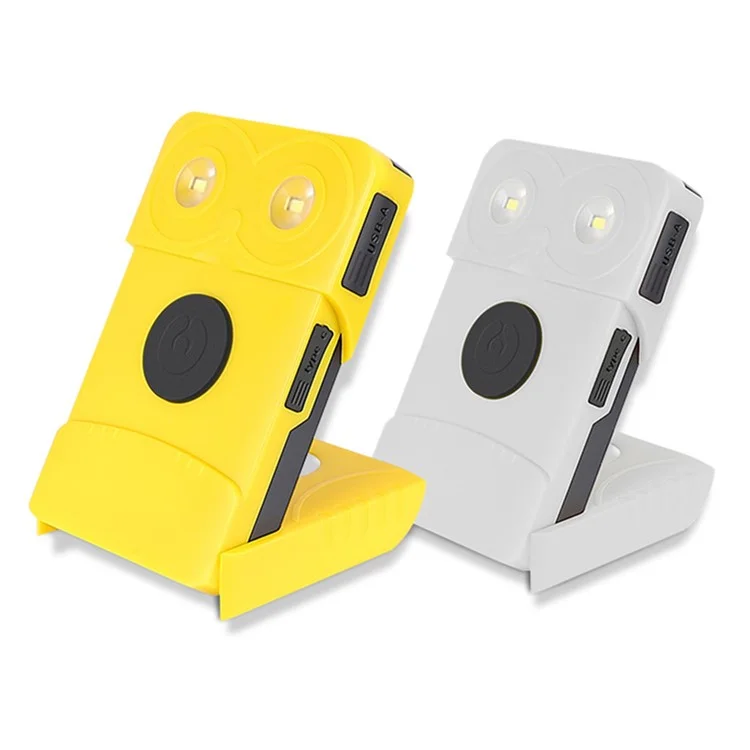 EYONGPV OWL-CSP Solar Power Bank 8000mAh Outdoor Camping Emergency 18W Fast Charging Portable Charger Solar Lamp - White