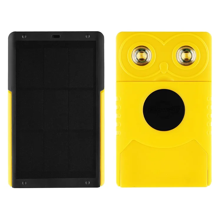 EYONGPV OWL-SP Solar Power Bank 1400mAh Outdoor Camping Emergency Portable Charger Solar Lamp - Yellow