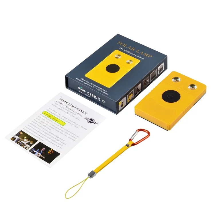 EYONGPV OWL-SP Solar Power Bank 1400mAh Outdoor Camping Emergency Portable Charger Solar Lamp - Yellow