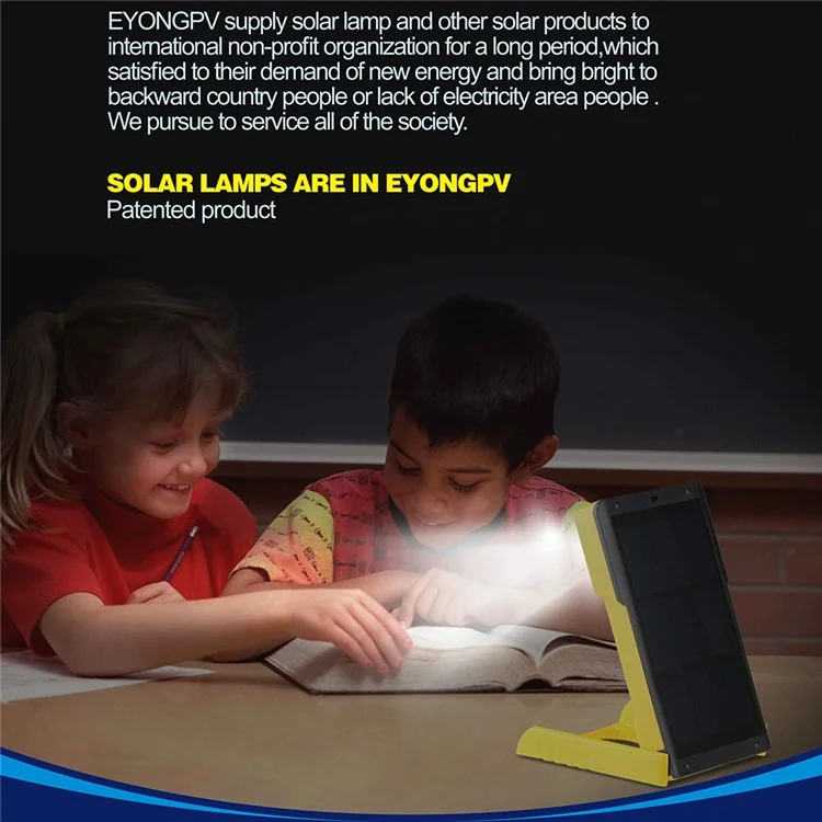 EYONGPV OWL-SP Solar Power Bank 1400mAh Outdoor Camping Emergency Portable Charger Solar Lamp - Yellow