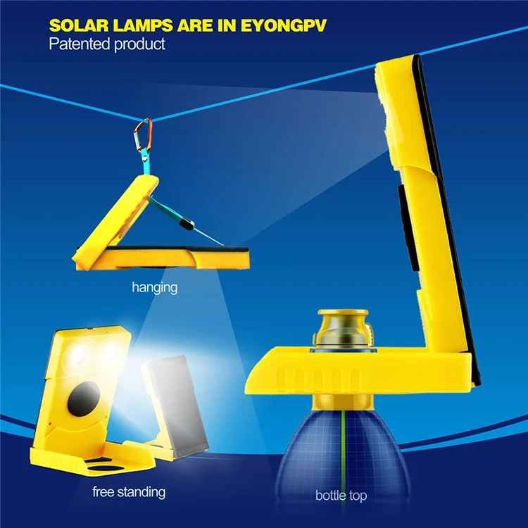 EYONGPV OWL-SP Solar Power Bank 1400mAh Outdoor Camping Emergency Portable Charger Solar Lamp - Yellow