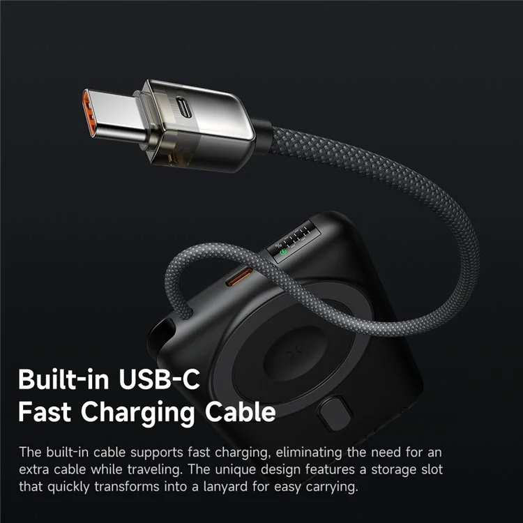 MCDODO MC-6320 MDD Freekit Series Cavo USB-C Power Bank da 10000mAh con Supporto di Ricarica Magnetica Wireless per Apple Watch AirPods e Telefono