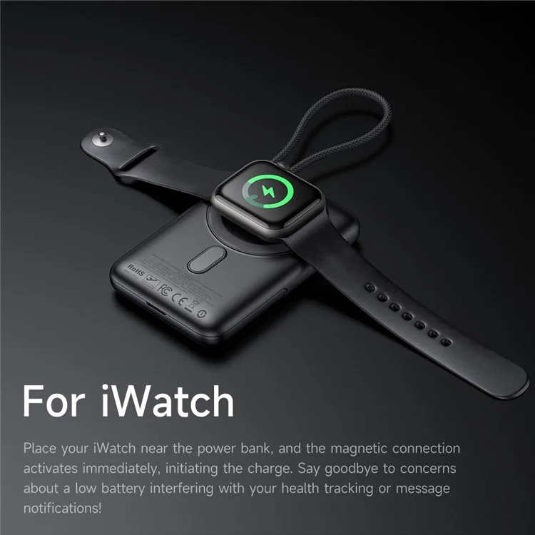 MCDODO MC-6320 MDD Freekit Series Cavo USB-C Power Bank da 10000mAh con Supporto di Ricarica Magnetica Wireless per Apple Watch AirPods e Telefono