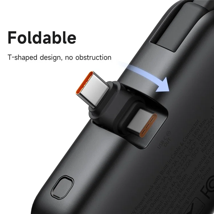 MCDODO MC-7760 MDD Freekit Series Power Bank with USB-C Plug Digital Display 5000mAh 20W Portable Phone Charger