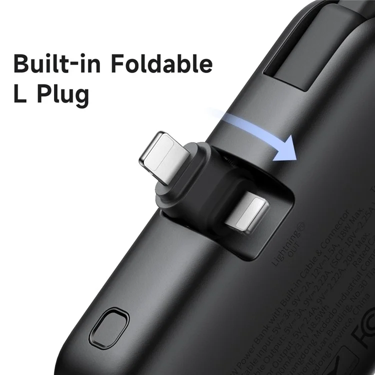 MCDODO MC-7800 MDD Freekit Series Power Bank with iP Plug Digital Display 5000mAh 20W Portable Phone Charger