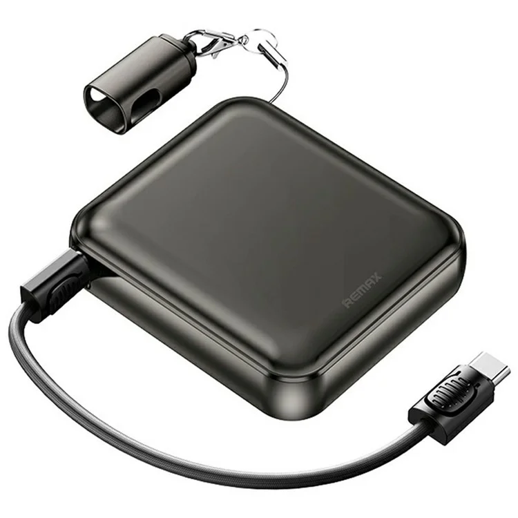 REMAX FC-07 20000mAh Power Bank 22.5W Fast Charging Aluminum Alloy Mini Charger with Lanyard Cable - Tarnish