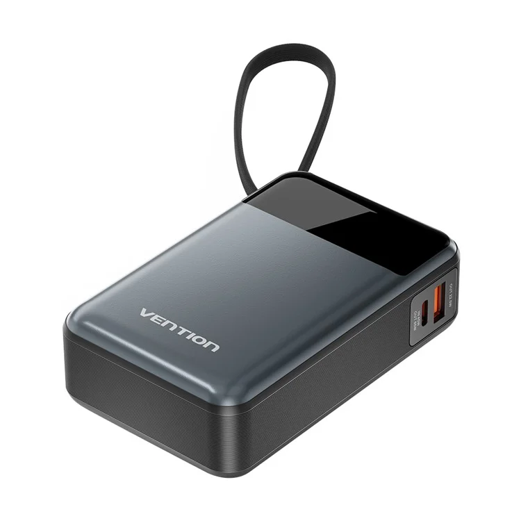VENTION FHYB0 20000mAh Power Bank Built In Type C Cable 65W Fast Charging Digital Display Portable Charger