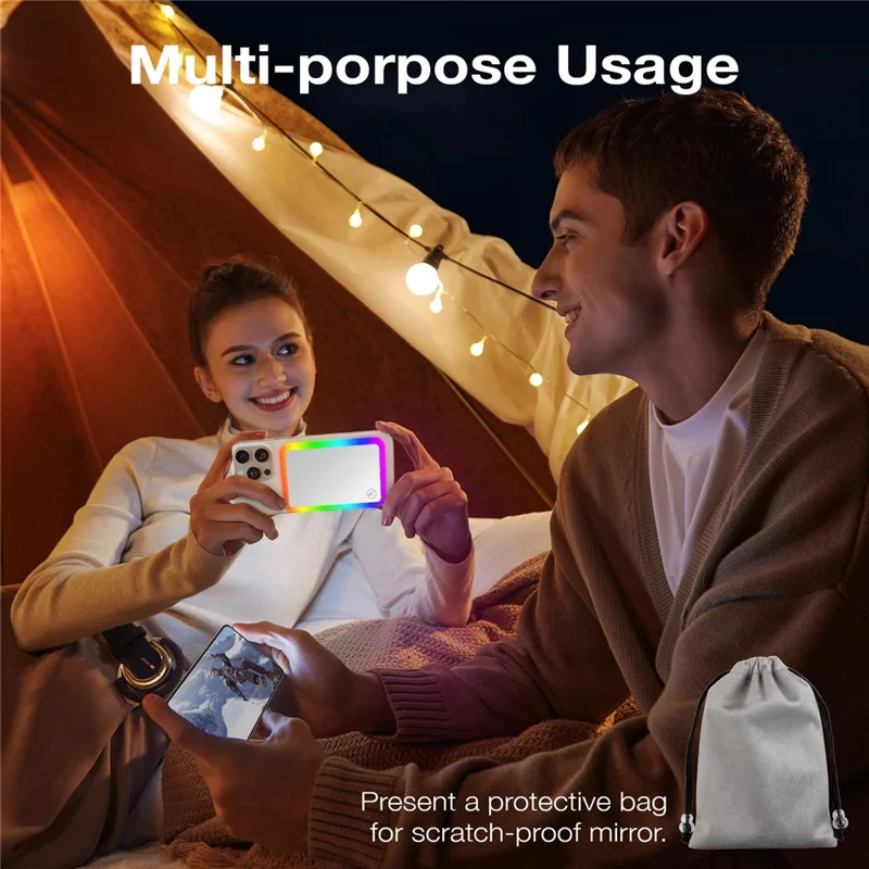 J01 5000mAh Magnetic Power Bank for iPhone 16 - 12 Series Portable Charger with Ring Light - Pink