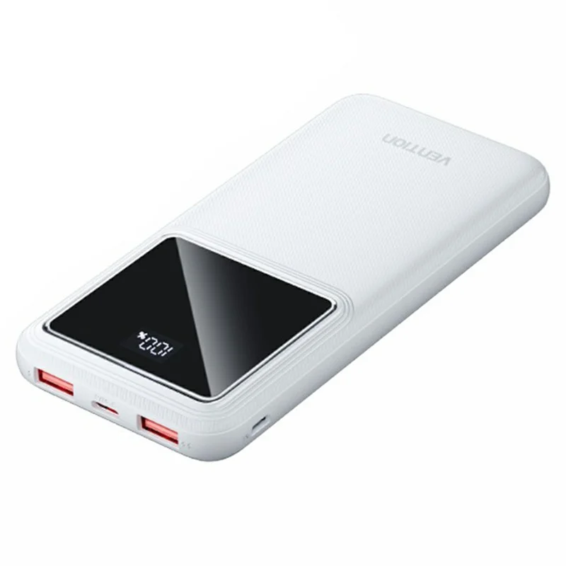 VENTION Serie FHK Power Bank Portatile da 10000mAh 22,5W con Display Digitale per Ricarica Telefono - Bianco