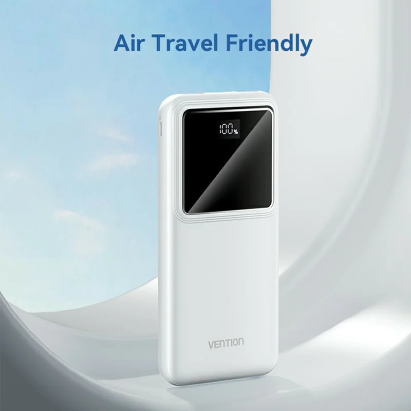 VENTION Serie FHK Power Bank Portatile da 10000mAh 22,5W con Display Digitale per Ricarica Telefono - Bianco