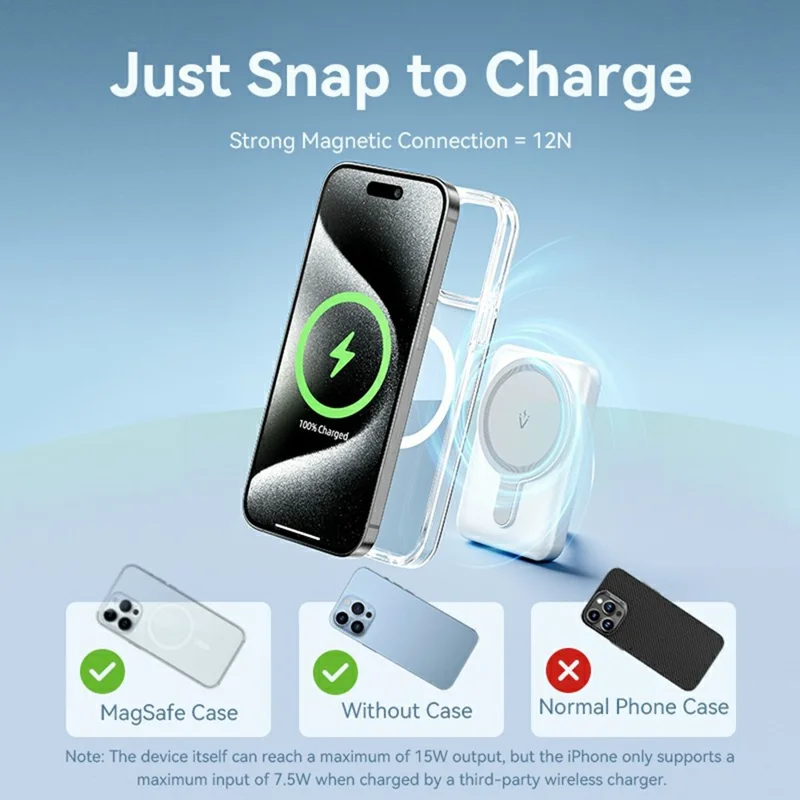VENTION FHS Serie 5000mAh Magnetische Wireless Powerbank mit 20W Type-C Ausgang - Weiß